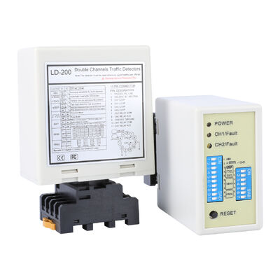 Detettore di circuito del veicolo a doppio canale LD-200 con gamma 20-2000uh e potenza 110-240VAC per il controllo dell'accesso al parcheggio
